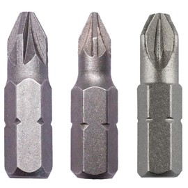 (Pack of 3) 1/4" Screwdriver Bits (PZ1, PZ2, PZ3), Pozidriv Screwdriver Bits, Pozidriv Head Screwdriver Bits, Pozi Screwdriver Bits, Hex Shank