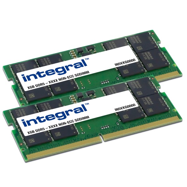Integral 32GB Kit (2x16GB) DDR5 RAM 5200MT/s PC5-41600 SODIMM Laptop/Notebook/MacBook