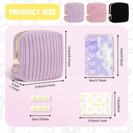 Tampon Tasche Binden Aufbewahrung Hygienebeutel für Damenbinden Damen Tampons Perioden Tasche Vliesstoff Organizer Unterwegs Notfalltasche Schule Mädchen Erste Periode Set Braut Geschenke(Rosa)