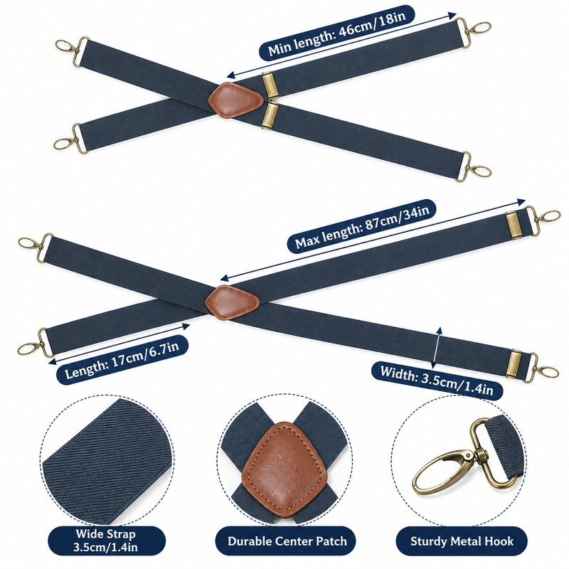 Men’s Heavy Duty Suspenders for Jeans and Work Pants –