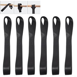 Pack of 6 lashing loops, 350 kg lashing straps, belt loops, lashing straps, double ring lashing straps for motorcycle transport, bicycles, beach motorcycles, black