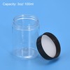 sourcing map Round Plastic Jars with Black Screw Top Lid,