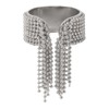 Wide Fashion Beaded Tassel Ring for Women Titanium Steel Gold-Toned