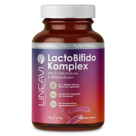LINEAVI LactoBifido Komplex, 180 Kapseln, Komplex aus 21 Milchsäure-& Bifidokulturen, für deine innere Stärke, für 60 Tage