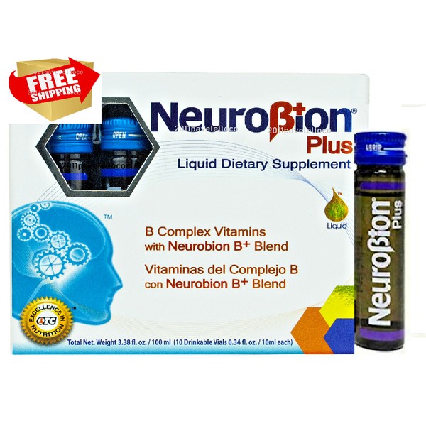 Neurobion Plus Liquid (10 Drinkable Vials) B Complex, Vitaminas del Complejo B