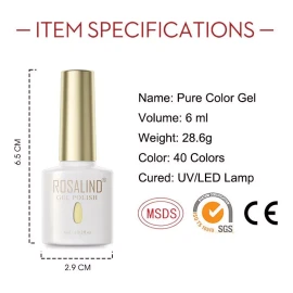 Rosalind Juegos De Esmaltes De Uñas De Gel De 6 Piezas, Kit De Manicu