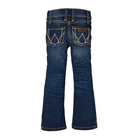 Wrangler Girls' Western Boot Cut Jeans, Medium Blue, 4 Slim
