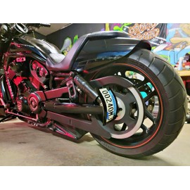 JBSporty ♤ to fit Harley V Rod Night Rod ♤ Half Moon License Plate Bracket and Plate Frame ♧ 1/2" Shock Mount V-Rod