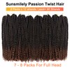 14 Inch Crochet Passion Twist Hair Pre Looped 8 Packs