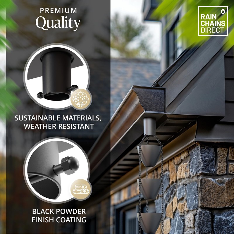 Rain Chains Direct - Rain Chain Gutter Adapter/Installer in Black