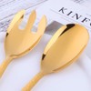 BISDARUN Gold 2 Piece Salad Servers Salad Serving Set Stainless