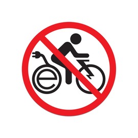 No E-Bikes Electric Bikes Sticker Decal 6"x6"