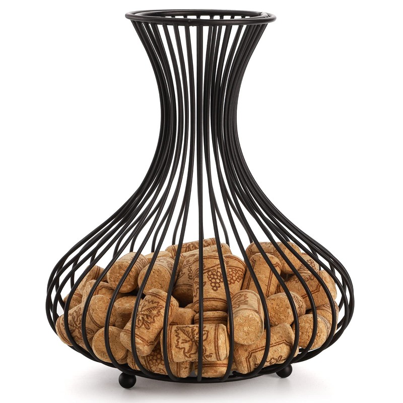 Tebery Metal Black Wine Cork Display Holder, Wine Stopper Collector,