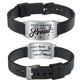 Richesele Keep Making Him Proud Memorial Bracelets - Sympathy Bracelet Gifts for Loss of Dad Grandpa Him - Memorial Gift for Loss of Loved One