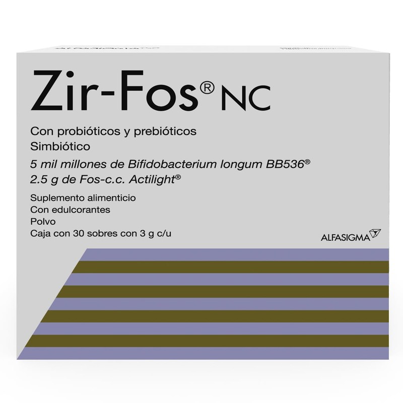 Zir-Fos Simbiotico Probioticos y Prebioticos 30 Und