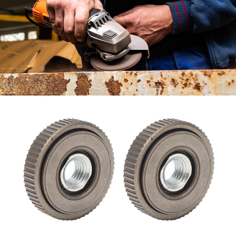 2Pcs Angle Grinder Flange Nut Self Locking M14 50mm Alloy