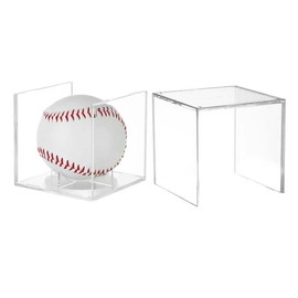 MHZXLC Caja de Béisbol Acrílica, Vitrina de Béisbol, Caja Transparente de Pelota de Tenis de Golf para exhibición, Caja de Almacenamiento de Recuerdos, Soporte, Protección UV, a Prueba de Polvo