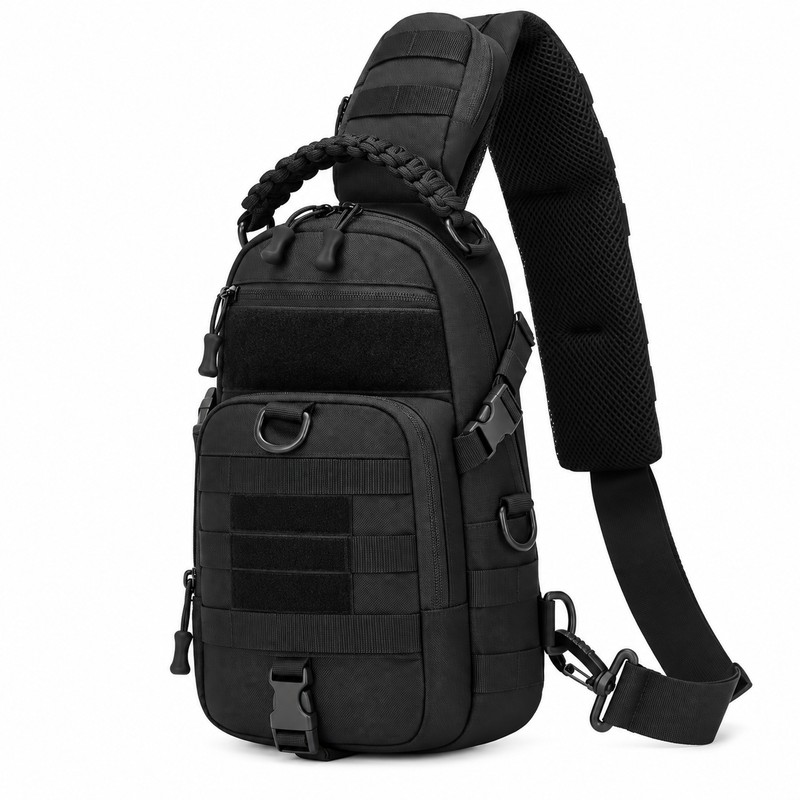 Men's Tactical MOLLE Chest Bag – Adjustable Water-Resistant Nylon Sling