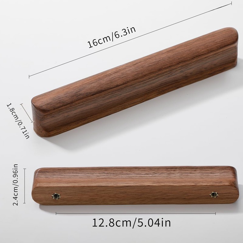 AENZOOY 6 Pack Walnut Wood Rounded Edge 5.04 Inch (128mm)
