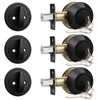 Probrico 3 Pack Black Single Cylinder Deadbolt Lock Set, One