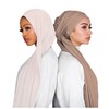 ENSTILER 2PCS Women Hijab Scarfs Solid Color Muslim Head Scarf