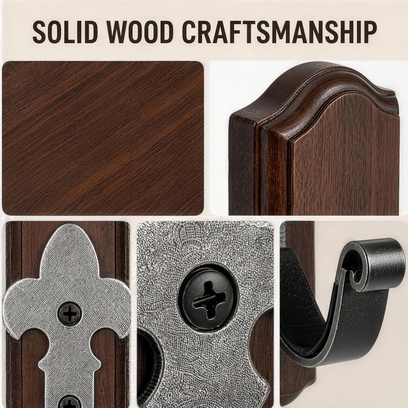 Wooden Tool Holder for Wall, Vertical Long Instrument Hangers Wall