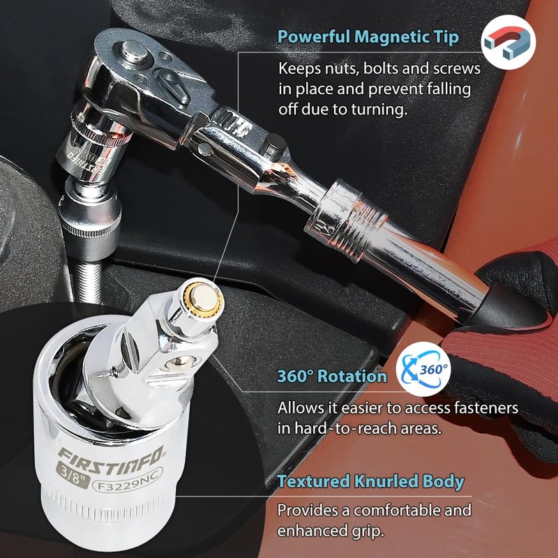 FIRSTINFO F3229N 3-Piece Magnetic 2-Stage Universal Joint Set|2-Stage Design Changes