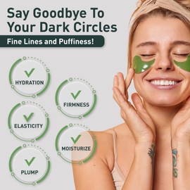 Green Tea Matcha Firming Eye Mask, 30 Pairs Collagen Patches For Fine Lines, Wrinkles, Under Eye Bags & Puffy Eyes Treatment, Face Gel Pads That Reduce The Signs Of Aging