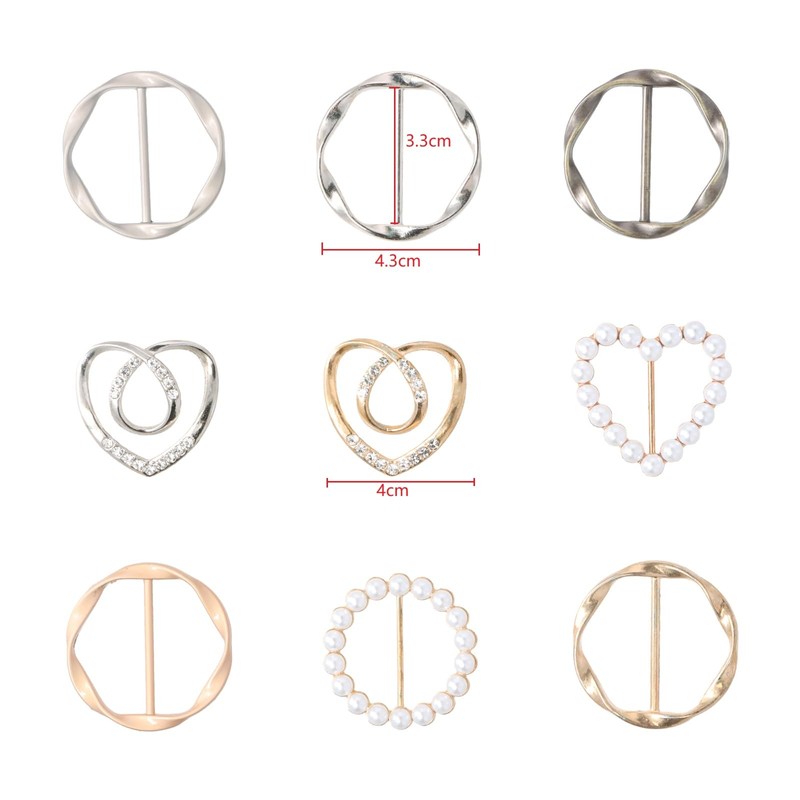 Emperoch 9 Pcs Scarf Ring Clips, Metal T-shirt Tie Clips