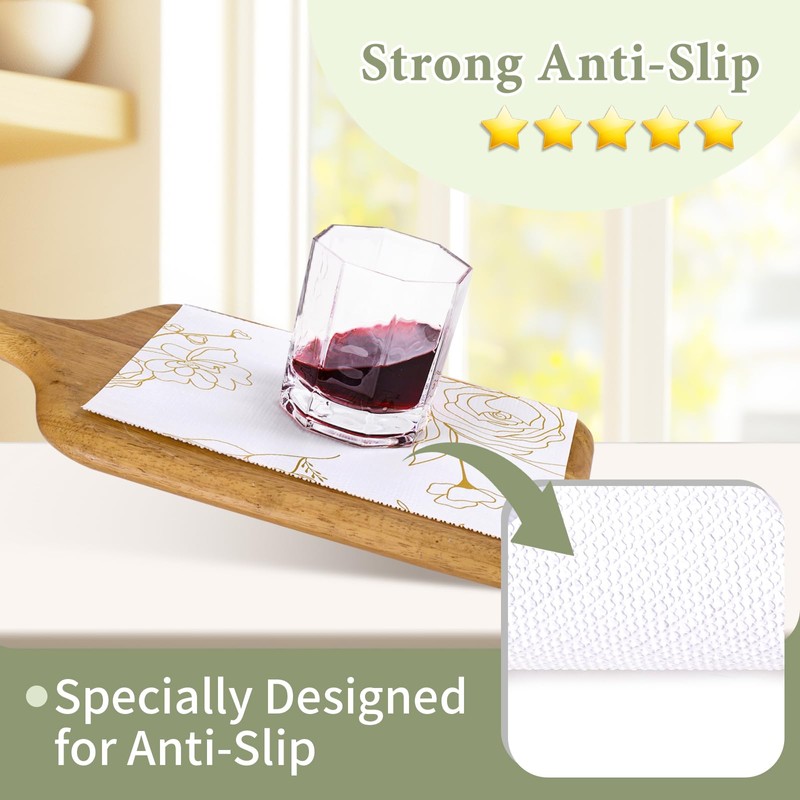 Shelf Liners for Kitchen Cabinets 17.5in x 30FT Non Adhesive