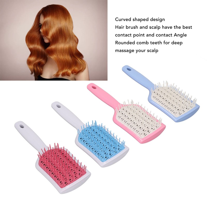 4pcs Hair Detangling Brush Hollow Out Curved Vented Hair Styling
