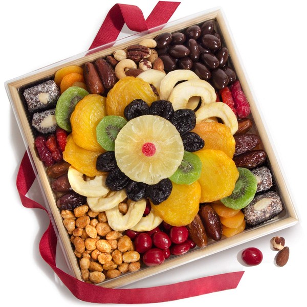 Tapestry of Dried Fruit and Nuts Christmas Basket