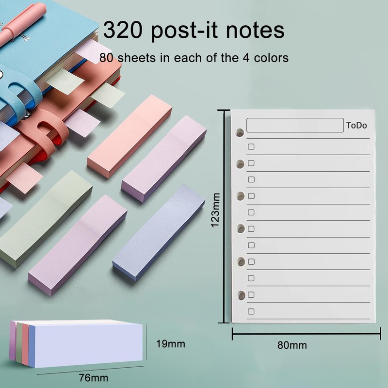 A7 To Do List Refill Paper with 5 Label Stickers,