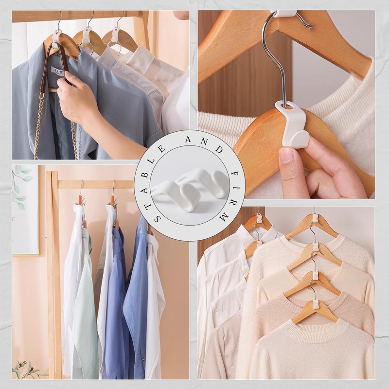 ROUDJER Clothes Hanger Connector Hooks, 50 Pcs Cascading Clothes Hangers