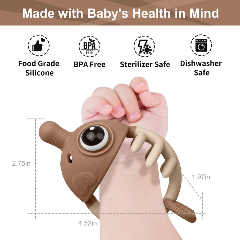 Mombella Clownfish Teether for Babies 3 Months Up, Tanned