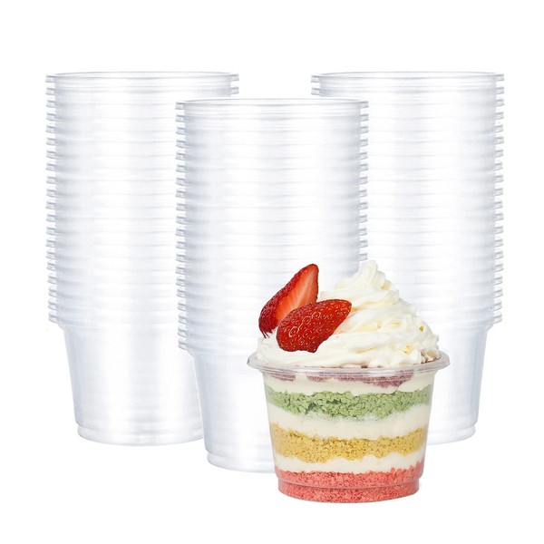 JAYEEY 8OZ Parfait Cups with Dome lids 50 Sets Ice Cream Cups Food Containers Dessert Cups