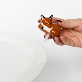 Nora Fleming Foxy Lady (Fox) A428 Hand-Painted Ceramic Floral Décor - Summer Minis for The Home and Office