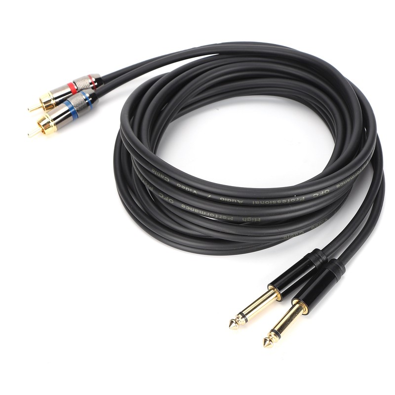 JORINDO Dual 6.35mm Male to Double RCA Male Cable Audio