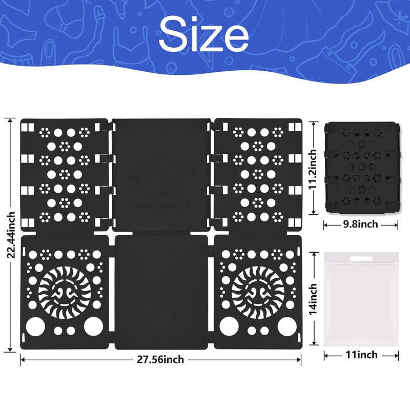 BoxLegend Shirt Folder Board V3 with Shirt Bags Zipper 11x14