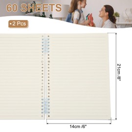 PATIKIL 8"x6" Inch Spiral Notebook, 2 Pcs Reusable Discbound Journal Binder, Refillable Planner for Meeting Work Graduation Birthday Gift, Navy Blue