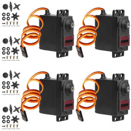 Set of 4 Servo Digital Metal: 13 kg 180° Digital Micro Servo, Micro Digital Servo Motor with Metal Gear for RC Aeroplane Helicopter, Robot Arm, RC Car Boat, RC Drones, Robot Arm