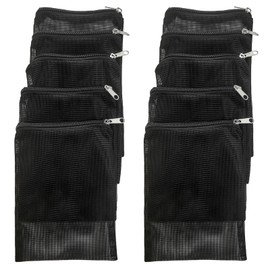 Cover Geny 10 Pieces 5.9" x 7.8" Aquarium Filter Media Bags Large,Fish Tank Media Mesh Filter Bags with Zipper,Mesh Reusable Bags for Activated Carbon, Ceramic Rings, etc