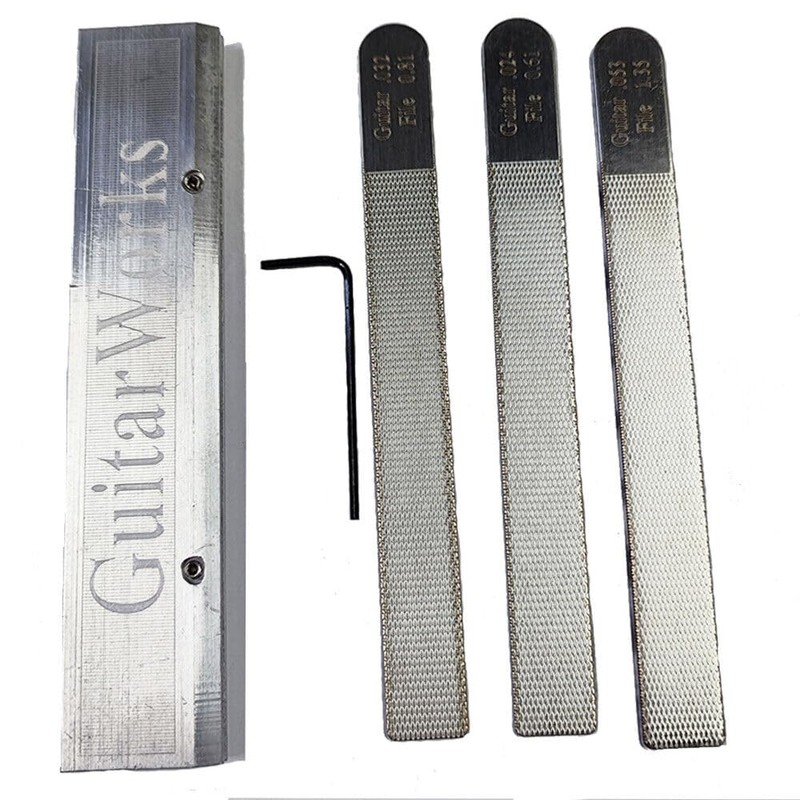 Guitar Nut Files and Fret Crowning Tool Set 4Pcs Steel