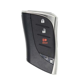 iJDMTOY Glossy Black TPU Key Fob Cover w/Button Cover Panel Compatible With 2018/19-up Lexus UX ES LS LC Gen3 Smart Key