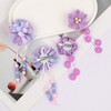 HIFANMM 4PCS Flower Hair Clips for Girls, Purple Floral Tassel