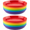 QUYLIXX 24 Pack Plastic Plates, 7 Inch Colorful Dinner Plates
