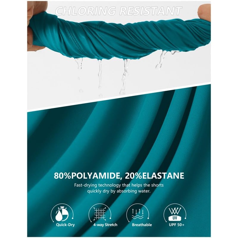 G Gradual Men's Swimsuit Trunks with Zipper Pockets Quick Dry