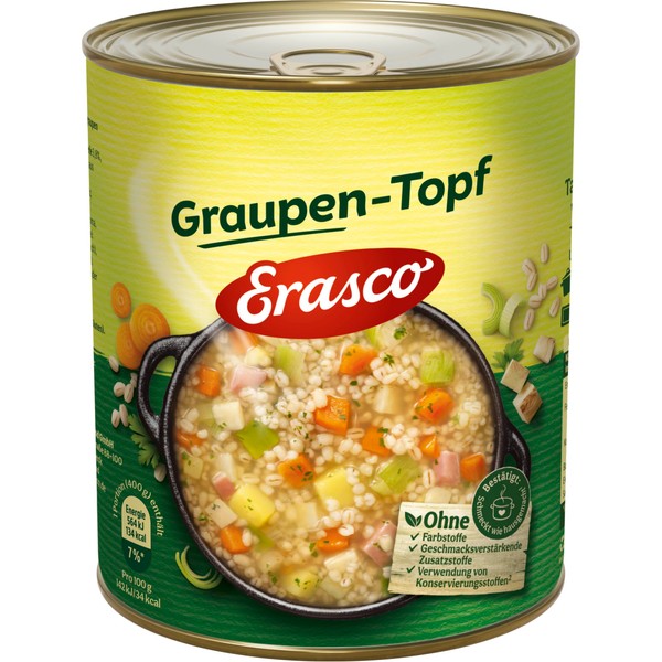 Erasco Pearl Barley Pot with Vegetables and Pork (1 x