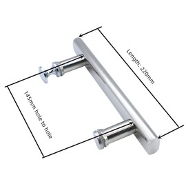 KEABATH 304 Stainless Steel Square Shower Door Handle Glass Door Handle Replacement for Shower Enclosure Shower Cabinet 145mm Hole to Hole Center