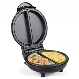 Elite Gourmet EOM123 Non-Stick Omelet, Frittata, Snack Pocket Maker, Dessert Maker, 2 Individual 5.6" Omelets, Stainless Steel